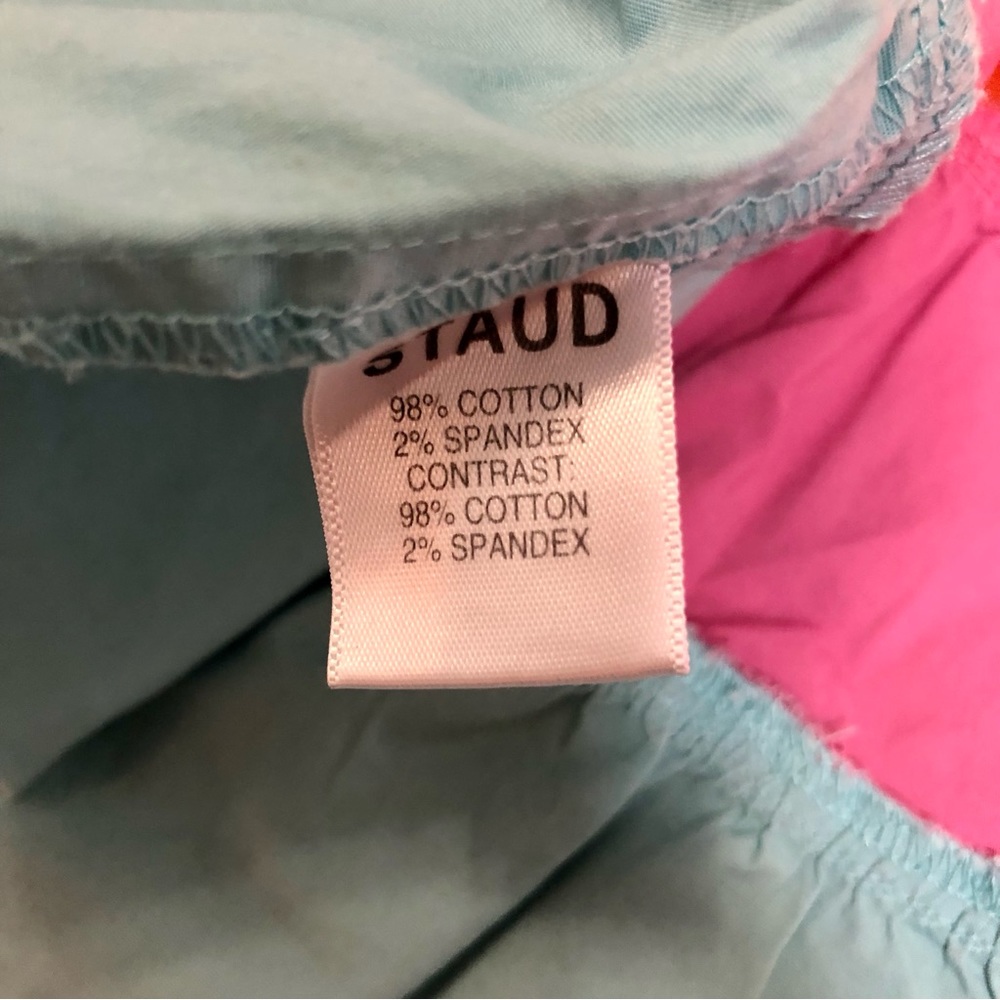 Staud Olympia Colorblock Spaghetti Strap Flowy Tank Top Multi Baby Blue Pink szM - Picture 13 of 14